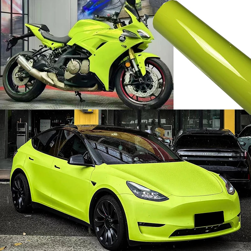 Premium Glossy Multiple Colors PVC Vinyl Wrap Film Self Adhesive Car Motorcycle Furniture DIY Sticker Decal With Air Release