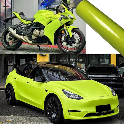Premium Glossy Multiple Colors PVC Vinyl Wrap Film Self Adhesive Car Motorcycle Furniture DIY Sticker Decal With Air Release