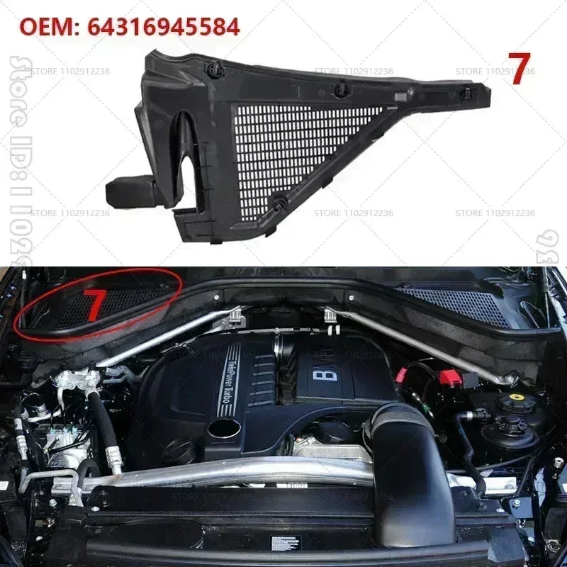 For 2007-2014 BMW X5 X6 E70 E71 Partition Panel Engine Compartment 51717169421 51717169422 51717169419 51757171791 64316945583
