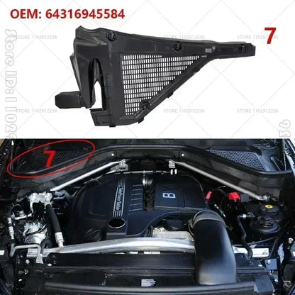 For 2007-2014 BMW X5 X6 E70 E71 Partition Panel Engine Compartment 51717169421 51717169422 51717169419 51757171791 64316945583