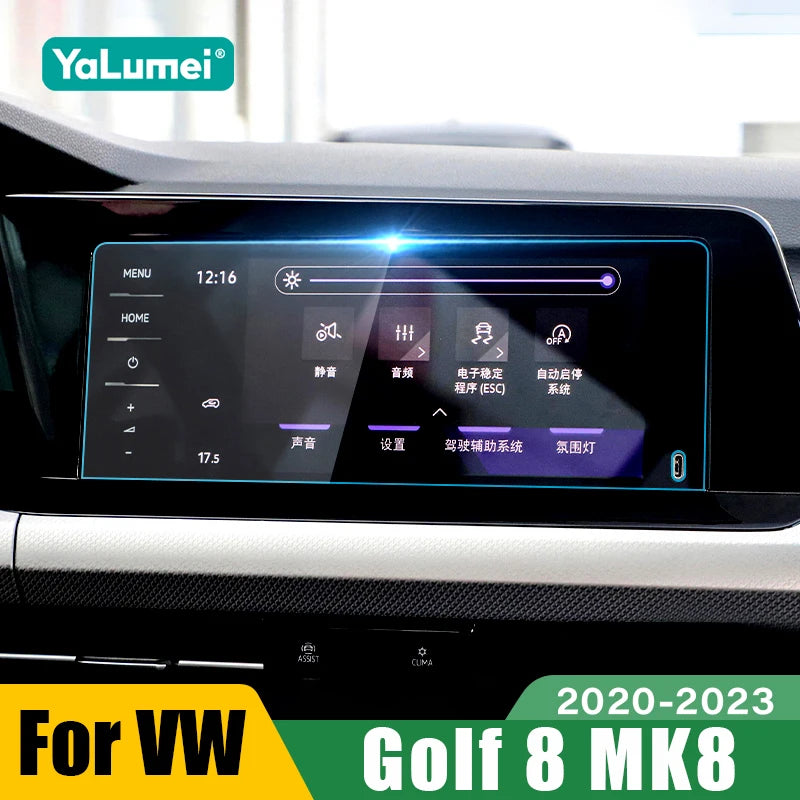 For Volkswagen VW Golf 8 MK8 2020 2021 2022 2023 GTI R R-line Tempered Glass Car Navigation Screen Protector Film Accessories