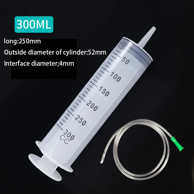 Plastic Syringe Ink-filling Needle Glue Dispenser 60ml-500ml Large-capacity Syringe Pump with 1m Hose for Washing and Pumping