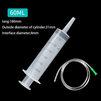 Plastic Syringe Ink-filling Needle Glue Dispenser 60ml-500ml Large-capacity Syringe Pump with 1m Hose for Washing and Pumping