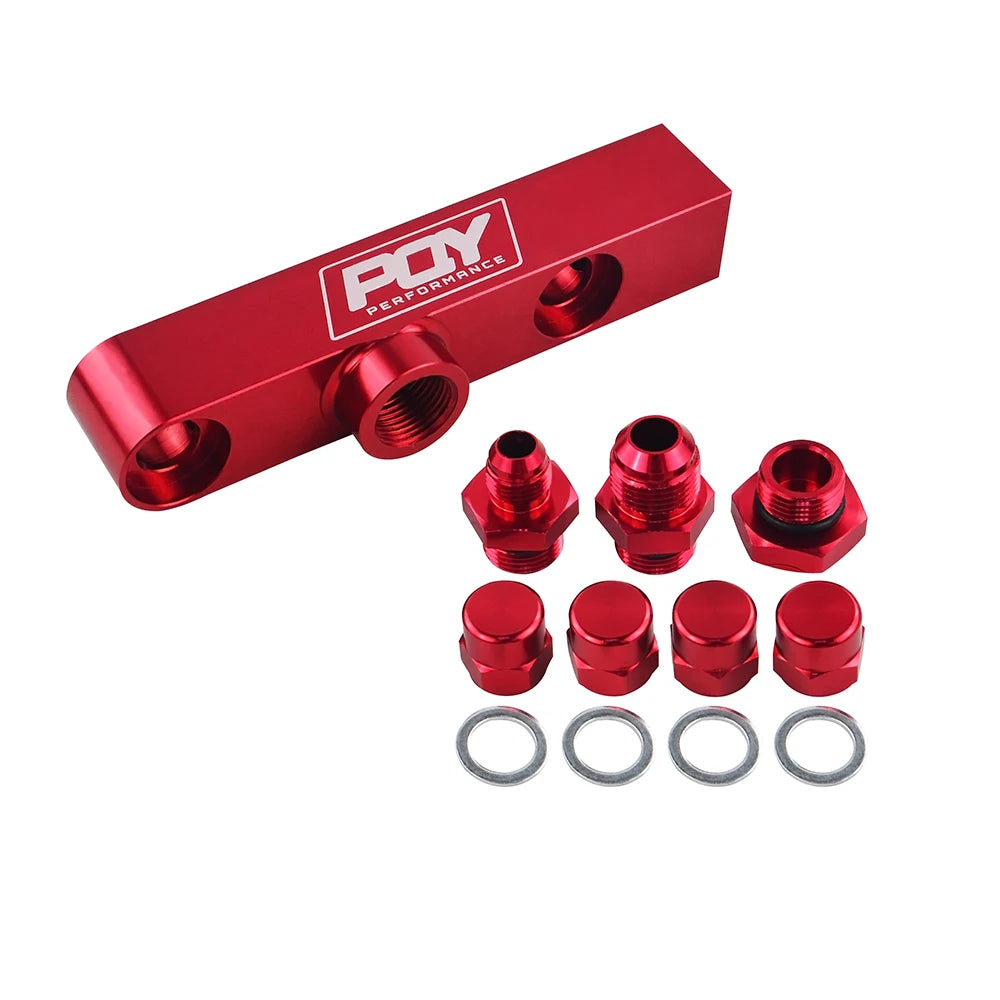 VR - Twin Fuel Pump Bracket Billet Aluminium Assembly OUTLET Manifold In Black for 044 Fuel Pump W/ PQY Logo VR-LD2642-QY