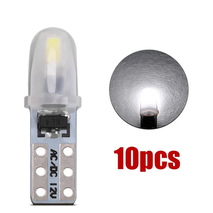10/20 Pcs T5 Auto Car Dashboard Lights 2 3014 SMD Reading Instrument Panel Lamp No Polarity Led Bulb White 12V DC