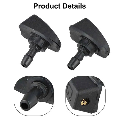 2PCS Auto Front Windshield Wiper Nozzle Car Fan-shaped Mist Windscreen Washer Water Spray Jets Nozzles Accessories