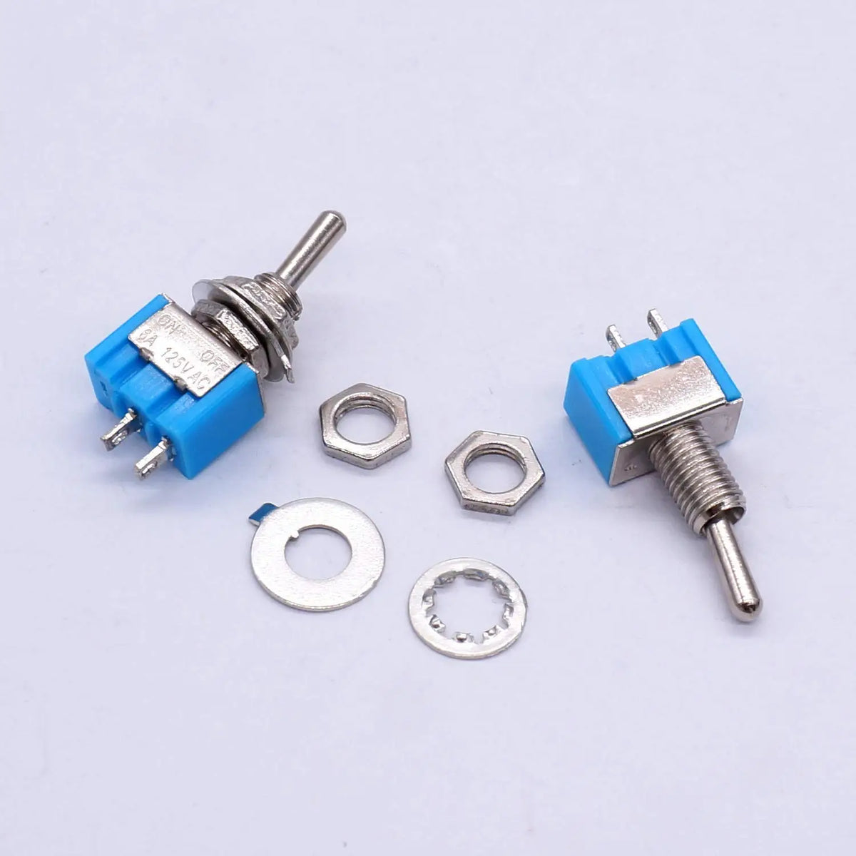 10pcs DPDT Mini Toggle Switch 2pin 2 Position ON/Off Miniature Toggle Switch 6A 125V Toggle Switch