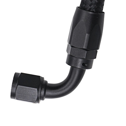 Black Braided Fuel Line Hose with 6AN Tube Adapter Fitting for Honda Civic EK B/D Series 1988-2000