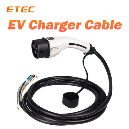 ETEC EV Charger Plug Type2 Cable 16A 32A 8KW 11KW 22KW 1Phase 3Phase Car Charging Station for Electric Car IEC62196-2 EKEP3
