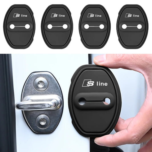 2/4PCS Silicone Car Door Lock Cover Door Stopper Protector For Audi SLINE A4 B8 B6 B9 B7 A3 8P 8V 8L A6 C7 C6 C5 Q5 A5 Q7 A1 Q3