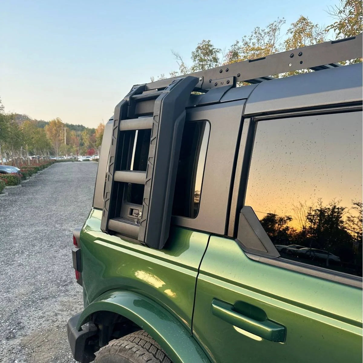 Premium Roof Rack System for Ford Bronco 2021-2025 - Side Ladder + Storage Bag + Roof Platform