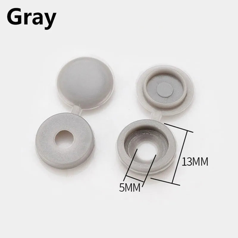 Screw Cover Cap White Black Grey Plastic One-piece Screw Cap Cover Nail Nuts Bolts Decorative Cover Screw Folding Ugly Covers