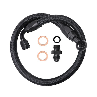 Black Braided Fuel Line Hose with 6AN Tube Adapter Fitting for Honda Civic EK B/D Series 1988-2000