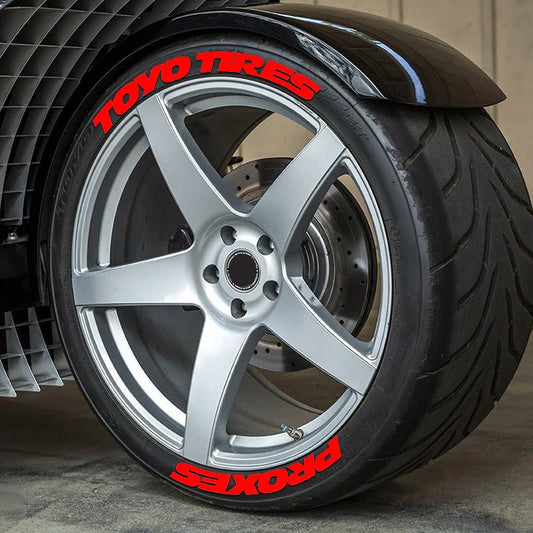 4 Sets For 4 Wheels Letters Tire Car Stickers Waterproof Universal 3D Auto Motorcycle Styling Decor In-One-Piece Sticker No glue