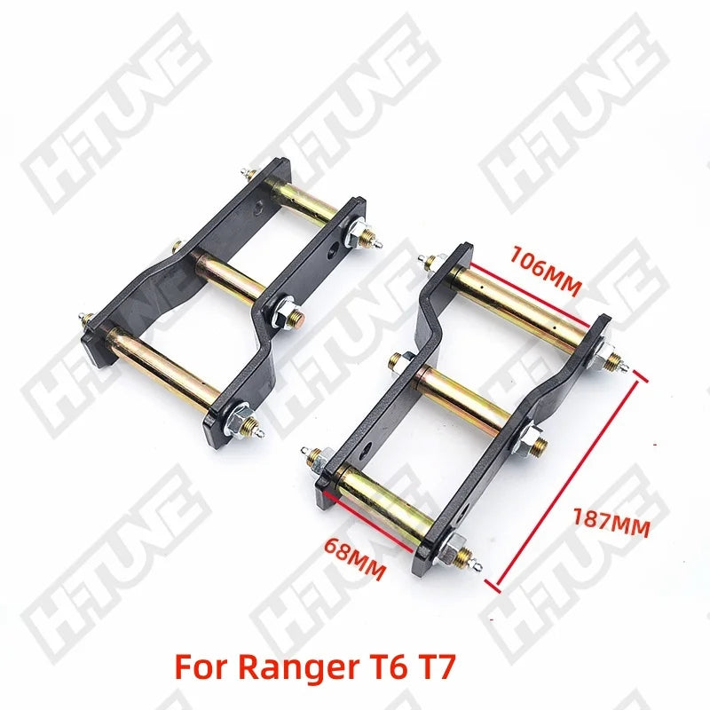 4x4 Accesorios Rear Suspension Spring Extended 2" Greasable Shackles Kits For RANGER T6 T7 T8 2012+/BT50 2012+ / T9 2022+