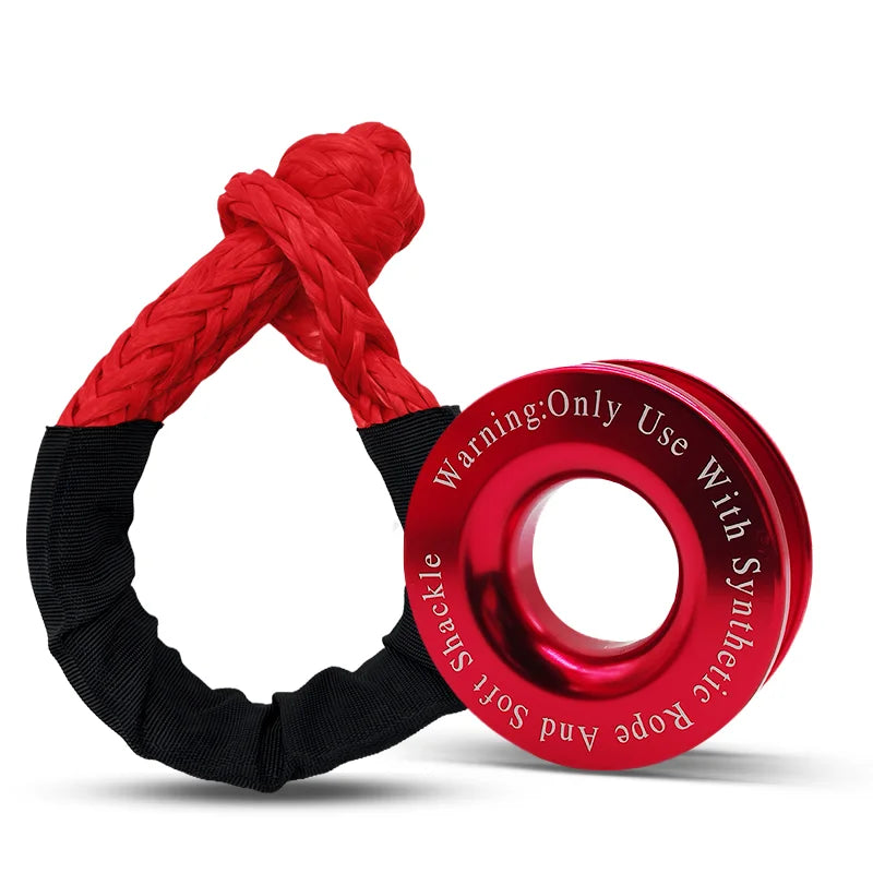 Off-Road Vehicle Self-Recovery Towing Kit with Winch, Movable & Fixed Pulleys, Knot Rope, Soft Shackles, Tow Strap and Recovery