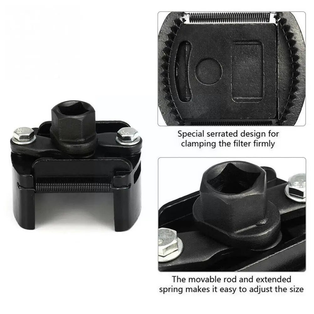 Universal Adjustable New Two-Jaws Oil Filter Wrench Filter 60-80mm Filter Wrenches Remover Steel Fuel Cast Two-Claw P2D7