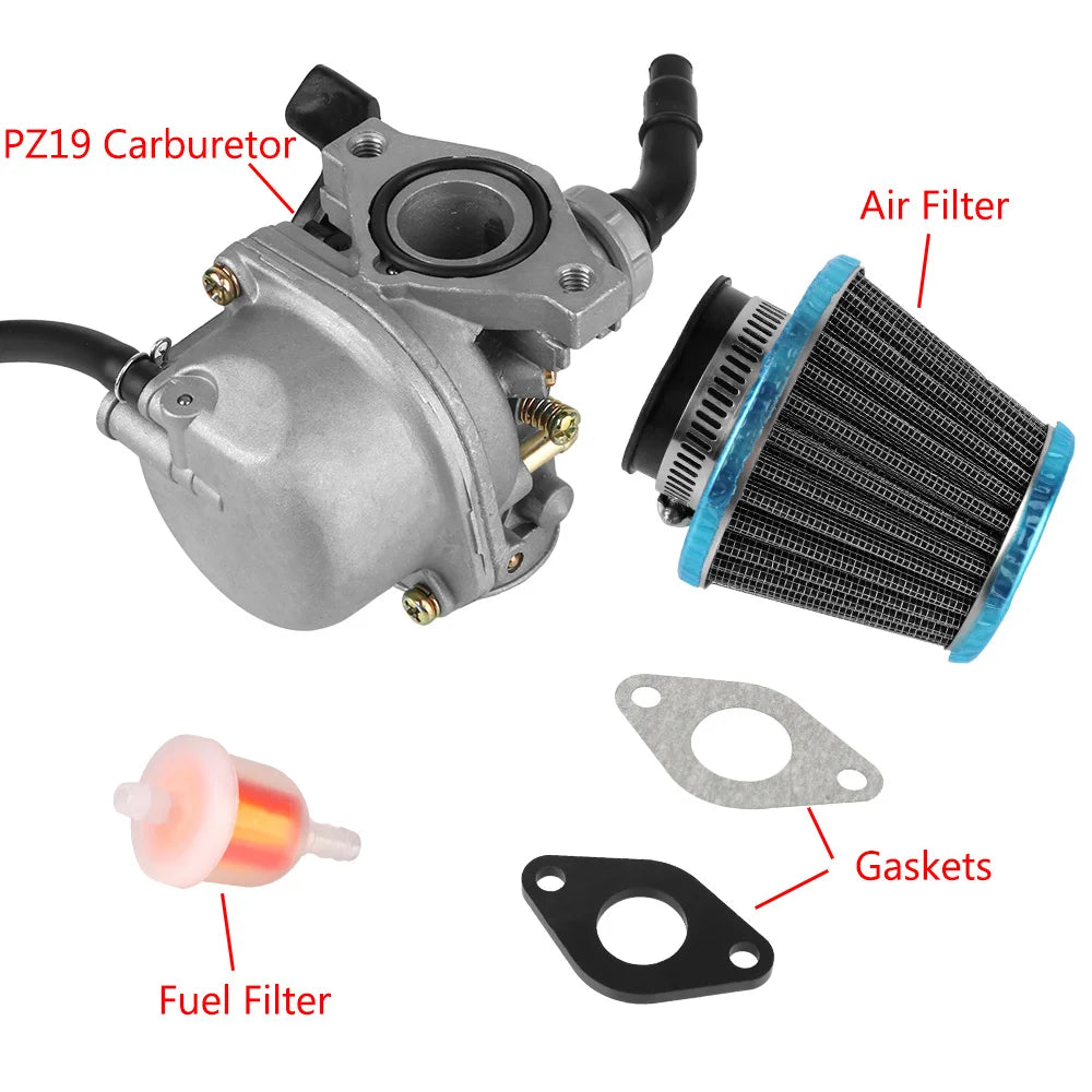 For 50cc 70cc 80cc 90cc 110cc 125cc ATV Dirt Pit Bike with 35mm Air Filter 19mm Carb PZ19 Carburetor Universal Fuel Filter