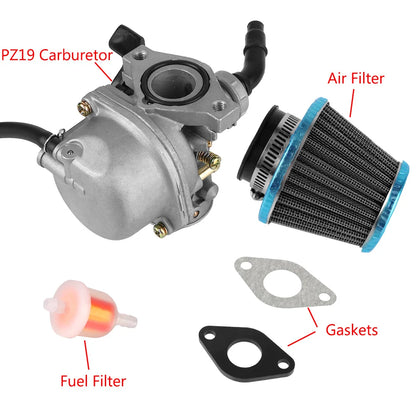 For 50cc 70cc 80cc 90cc 110cc 125cc ATV Dirt Pit Bike with 35mm Air Filter 19mm Carb PZ19 Carburetor Universal Fuel Filter
