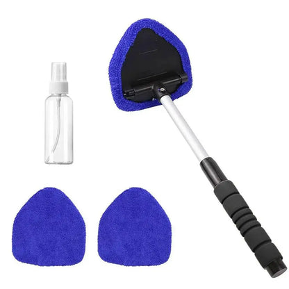 Telescopic Car Window Windshield Cleaning Brush Kit Microfiber Window Glass Cleaner Car Window Cleaner Scraping Mist Eliminator