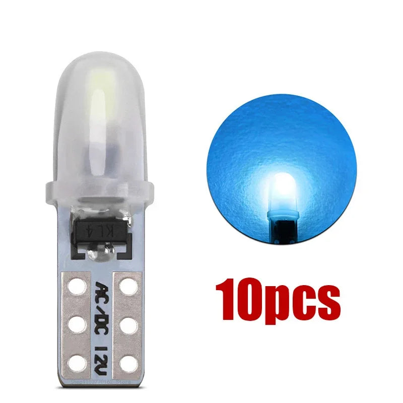 10/20 Pcs T5 Auto Car Dashboard Lights 2 3014 SMD Reading Instrument Panel Lamp No Polarity Led Bulb White 12V DC