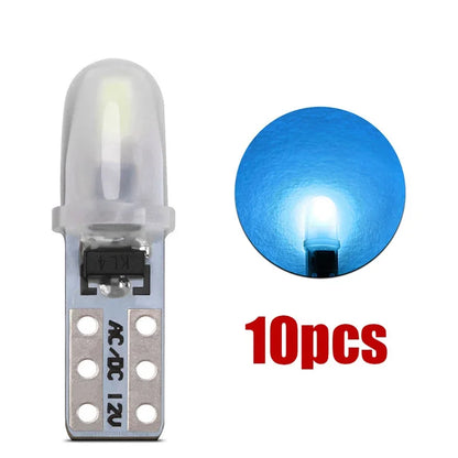 10/20 Pcs T5 Auto Car Dashboard Lights 2 3014 SMD Reading Instrument Panel Lamp No Polarity Led Bulb White 12V DC