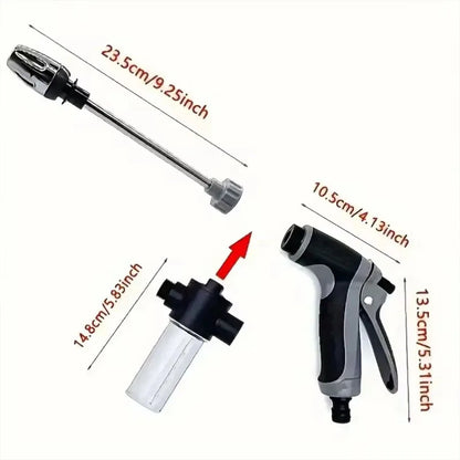 Car Wash High Pressure Water Gun with Foam Cannon Adjustable Nozzle for Garden Hose and Cleaning Multi-Function Ergonomic Grip