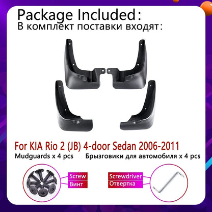 for KIA Rio 2 JB Sedan Saloon 2006~2011 Car Mudflap Fender Mud Flaps Guard Splash Flap Mudguards Accessories 2007 2008 2009 2010