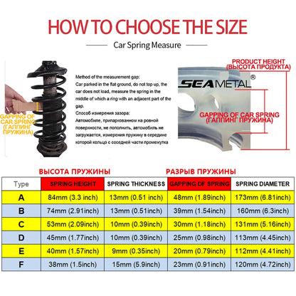 SEAMETAL Car Buffer Shock Absorber Car Spring Buffers Coil Urethane Rubber Buffer For Cars Springs Cushion Buffering Auto Goods