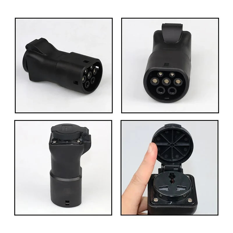 75Ω 470Ω 2KΩ 2.7KΩ V2L Type 2 Female to EU Schuko / Universal Socket EV Car Discharge Converter Adapter New Energy Vehicle Plug