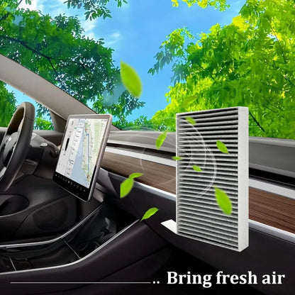 2PCS Car Air Filter Air Conditioner Cabin Filter with Activated Carbon Replacement forTesla Model 3/ ModelY