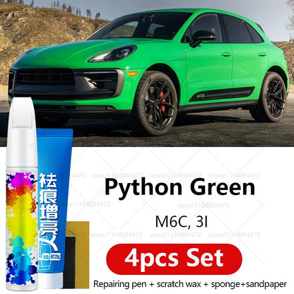 Car Paint Repair Pen For 2014-2025 Porsche Macan Paint Scratch Repair Accessories 4PCS White S9R Chalk M9A Blue MD5 Green M6C