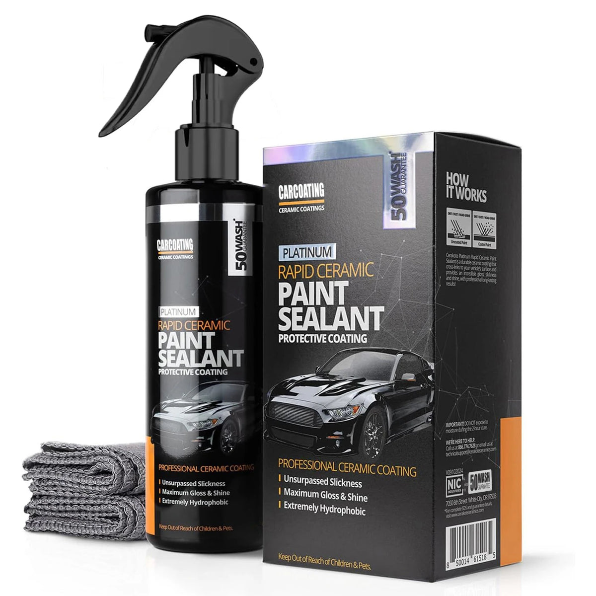 Platinum Rapid Ceramic Paint Sealant Spray Maximum Gloss Shine Extremely Hydrophobic Unmatched Slickness Ceramic Spray Coating