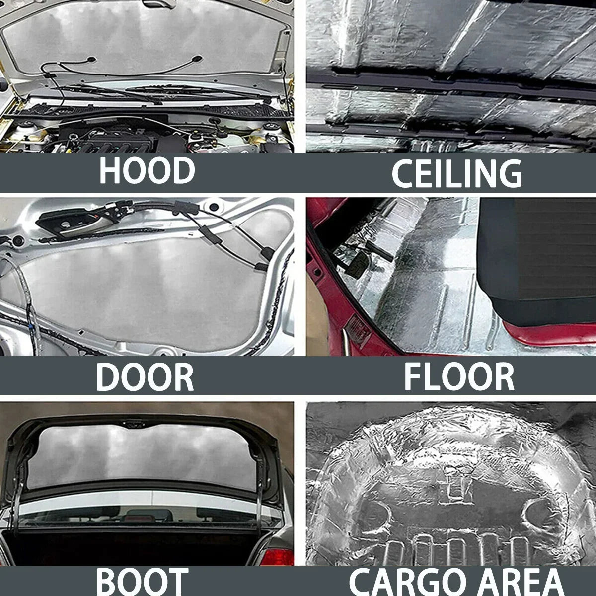 10/20PCS 5MM Car Soundproof Cotton Thick Shock Absorption Noise Reduction Waterproof Heat Insulation Durable Auto Parts