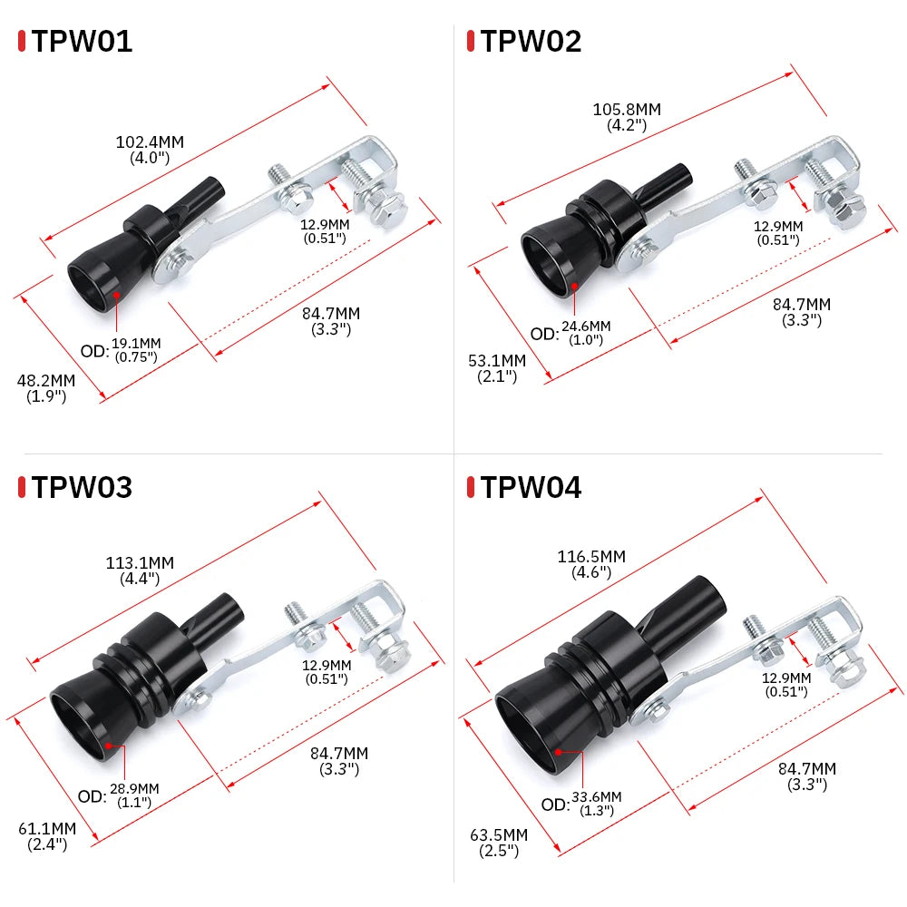 S/M/L/XL Vehicle Refit Device Exhaust Pipe Turbo Sound Whistle Car Turbmuffler Universal Sound Simulator Car Turbo Sound Whistle
