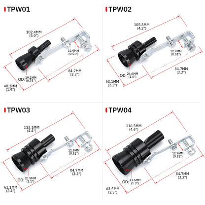 S/M/L/XL Vehicle Refit Device Exhaust Pipe Turbo Sound Whistle Car Turbmuffler Universal Sound Simulator Car Turbo Sound Whistle