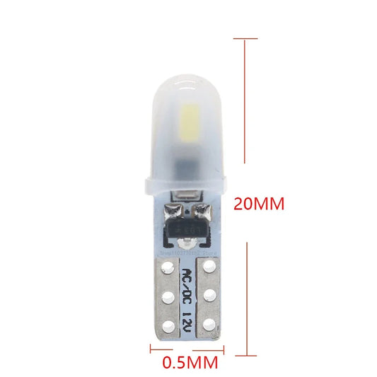 10/20 Pcs T5 Auto Car Dashboard Lights 2 3014 SMD Reading Instrument Panel Lamp No Polarity Led Bulb White 12V DC