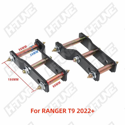 4x4 Accesorios Rear Suspension Spring Extended 2" Greasable Shackles Kits For RANGER T6 T7 T8 2012+/BT50 2012+ / T9 2022+