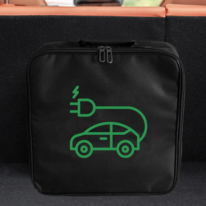 Electric Car Charger Cable Bag Waterproof EV Charger Cable Handled Bag EV Extension Cords Adapters Container Car Trunk Organizer