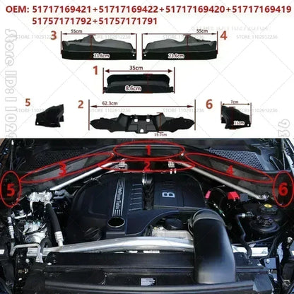 For 2007-2014 BMW X5 X6 E70 E71 Partition Panel Engine Compartment 51717169421 51717169422 51717169419 51757171791 64316945583