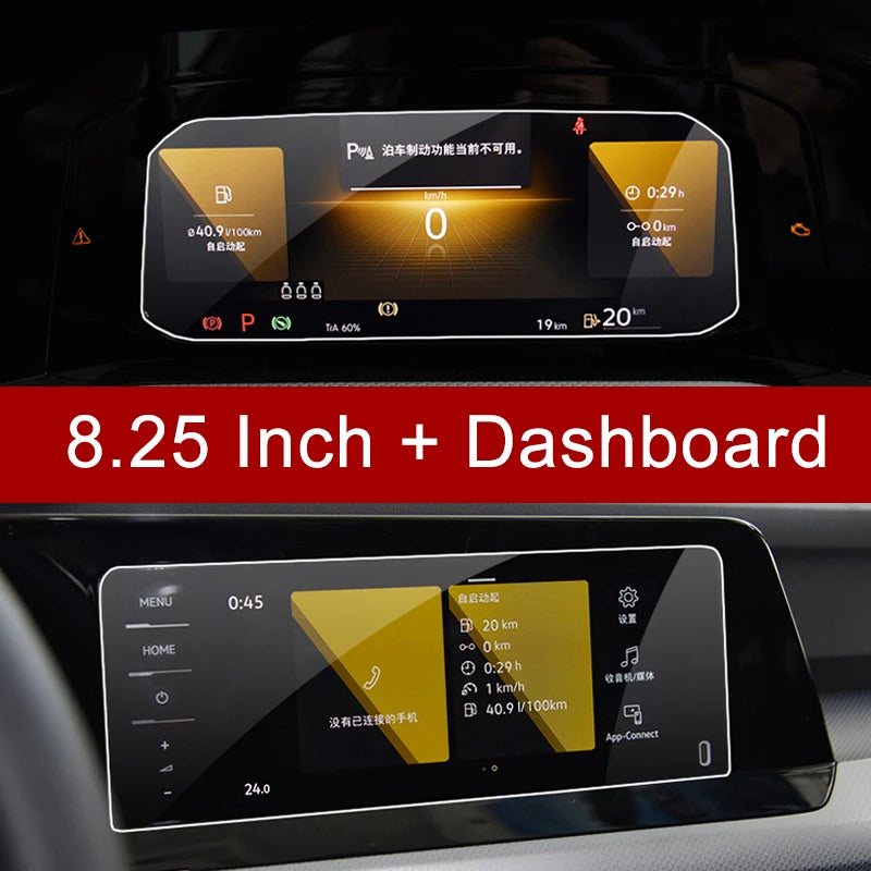 For Volkswagen VW Golf 8 MK8 2020 2021 2022 2023 GTI R R-line Tempered Glass Car Navigation Screen Protector Film Accessories