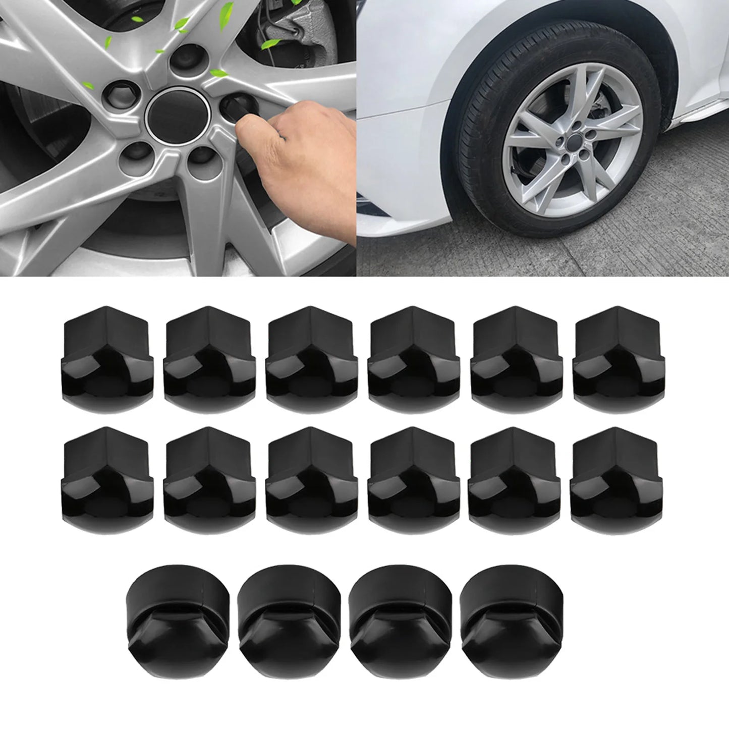 16pcs 17mm Nut Car Wheel Auto Hub Screw Protection Antitheft Cover Cap
