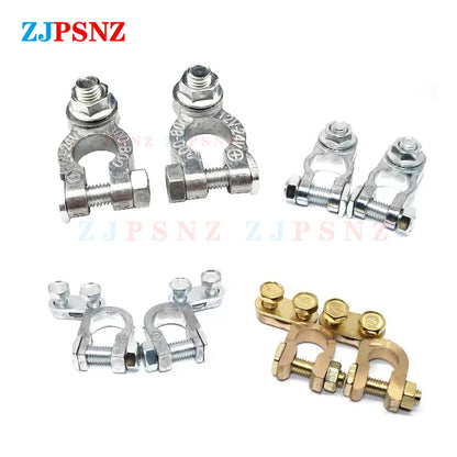 Car Battery Terminal Top Quick Post Terminals Wire Cable Clamp Terminal Positive Negative Electric Automotive Connector 12V 24V