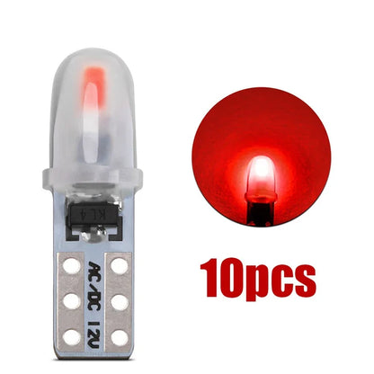 10/20 Pcs T5 Auto Car Dashboard Lights 2 3014 SMD Reading Instrument Panel Lamp No Polarity Led Bulb White 12V DC