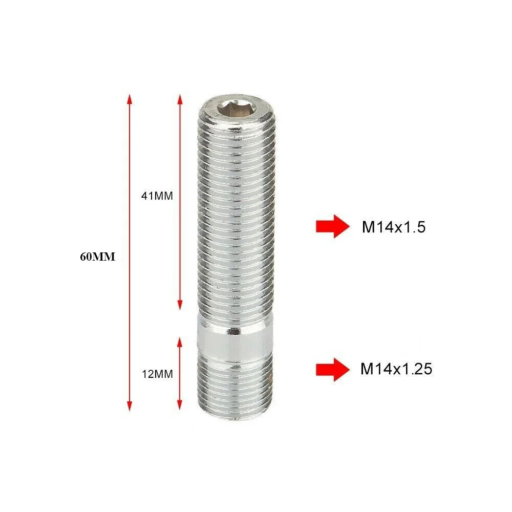 M12x1.25,M12x1.5,M14x1.25,M14x1.5 Extended Wheel Studs Conversion Tall Lug Bolts Screw Adapter Kit High Quality 1 Piece