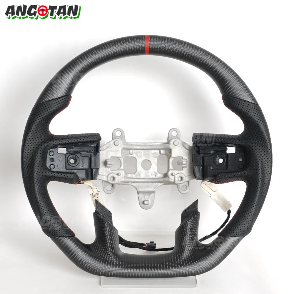 Heated Matte Carbon Fiber Perforated Steering Wheel For Dodge Ram 1500 TRX 2019 2020 2021 2022 2023 2024 Racing Wheel