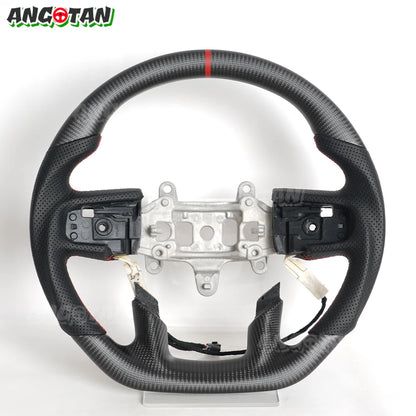 Heated Matte Carbon Fiber Perforated Steering Wheel For Dodge Ram 1500 TRX 2019 2020 2021 2022 2023 2024 Racing Wheel
