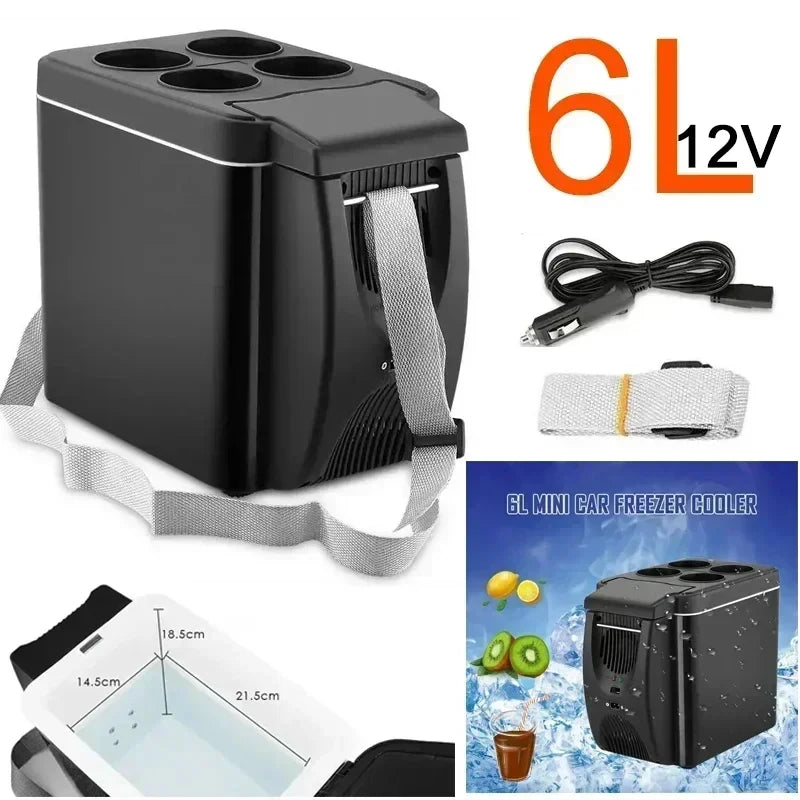 NEW 6L Portable Compact Mini Fridge 12V Car Refrigerator Freezer for Camping Traveling Electric Cool Box Summer Outdoor Fridge