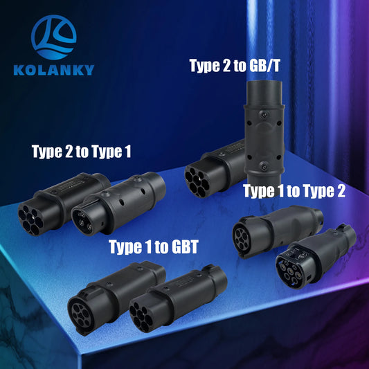 Type 2 to Type 1 Adaptor SAE J1772 7.2KW 32A 22KW EV Charger Adaptor Type 2 to GBT Car Charging for Electric Vehicle Connector
