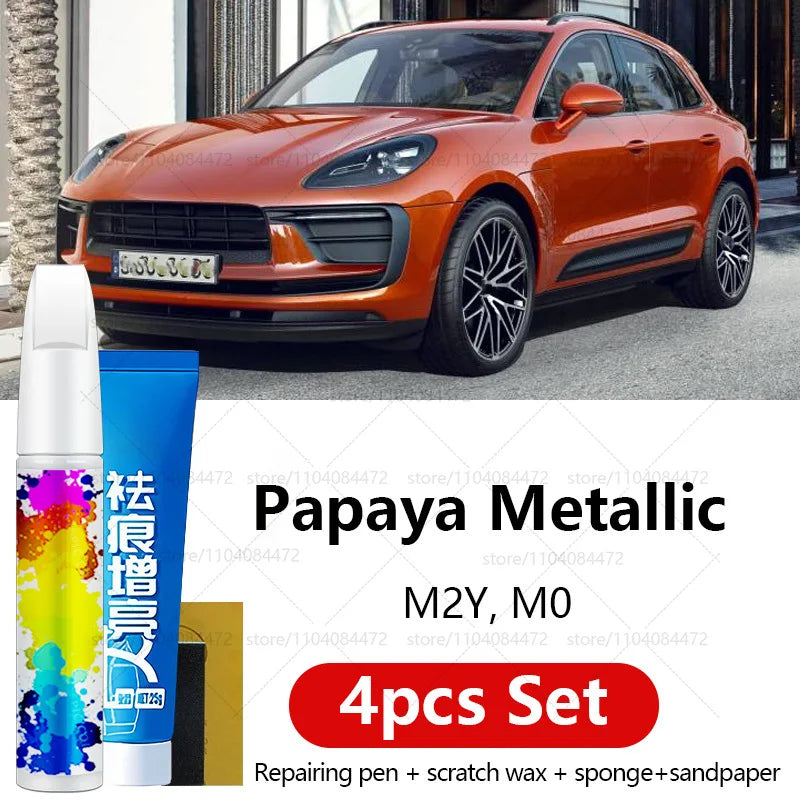 Car Paint Repair Pen For 2014-2025 Porsche Macan Paint Scratch Repair Accessories 4PCS White S9R Chalk M9A Blue MD5 Green M6C